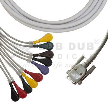 Nasan compatible ECG patient cable 15 pin snap type lead wire