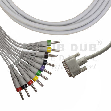 Diagnostic ECG cable Edan compatible banana connector type