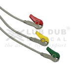 3 Lead ECG Cable Compatible with HP 12 Pin Clip type