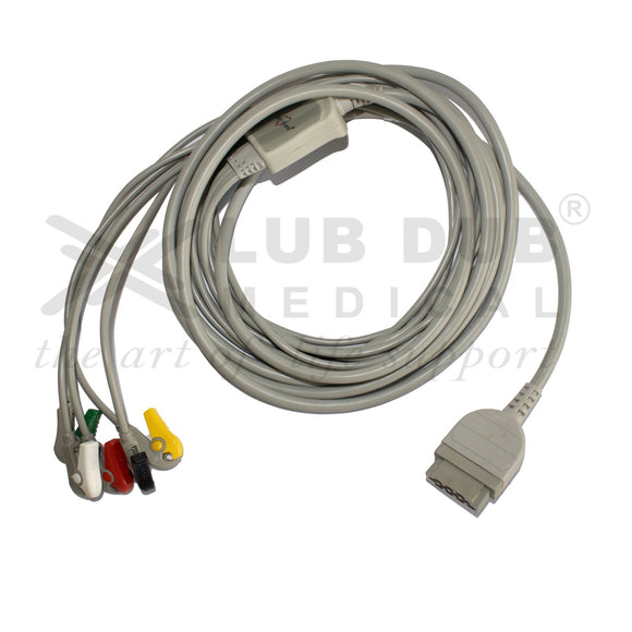 ECG cable with clip connectors GE 11 pin