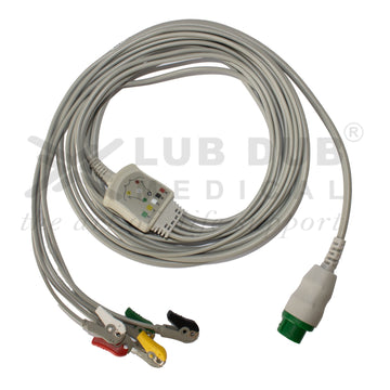 ECG cable with clip connectors L&T 12 pin