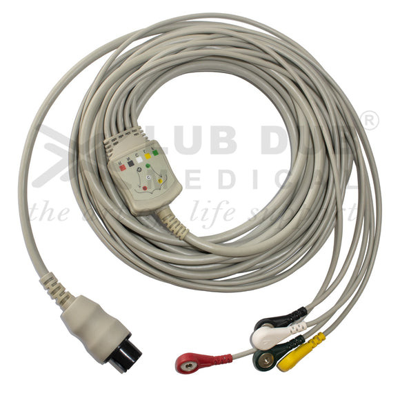 ECG cable with snap connectors Mindray 6 pin