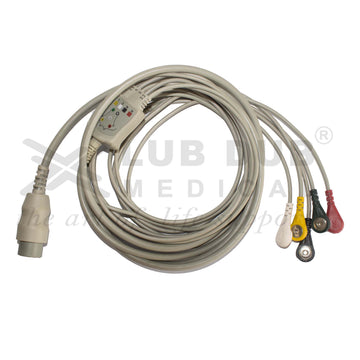 ECG cable with snap connectors Nasan 6 pin