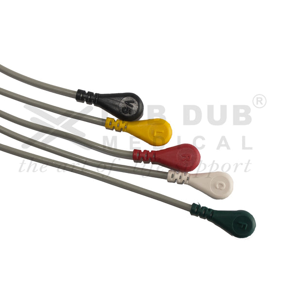 Mindray compatible ECG cable 5 lead snap connector