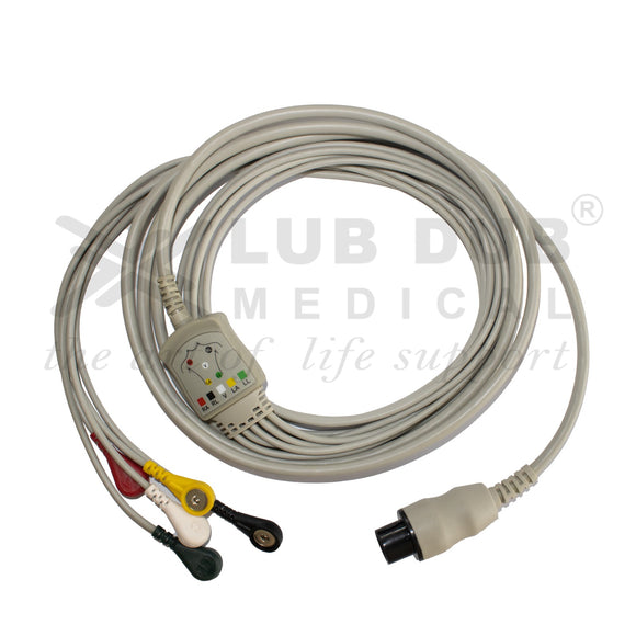 Spacelabs compatible ECG cable 5 lead snap connector