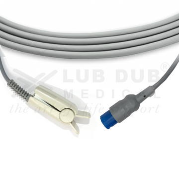 3 meter SpO2 adult clip probe compatible with HP MP20 MP40 halfmoon 8 pin device