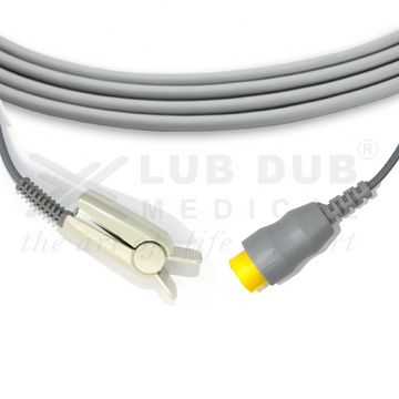 3 meter SpO2 adult clip probe compatible with L&T Planet 50 12 pin device