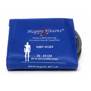 Reusable NIBP Cuff Happy Hearts Adult Double Tube Royal Blue 26-35cm (LDM)