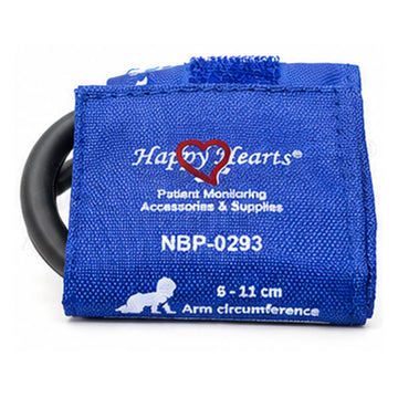 Reusable NIBP Cuff Happy Hearts Neonatal Single Tube Royal Blue 6-11cm LDM