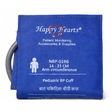 Reusable NIBP Cuff Happy Hearts Pediatric Double Tube Royal Blue 14-21 cm (LDM)