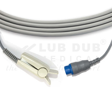 SpO2 Adult 3 Mtr Probe compatible with Schiller Truscope Mini Digital 12 pin(8) D Clip type - 0