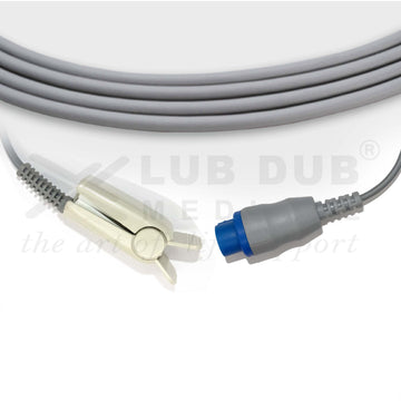 SpO2 Adult 3 Mtr Probe compatible with Schiller Truscope Mini Nellcor type 12 pin(8) N clip type - 0