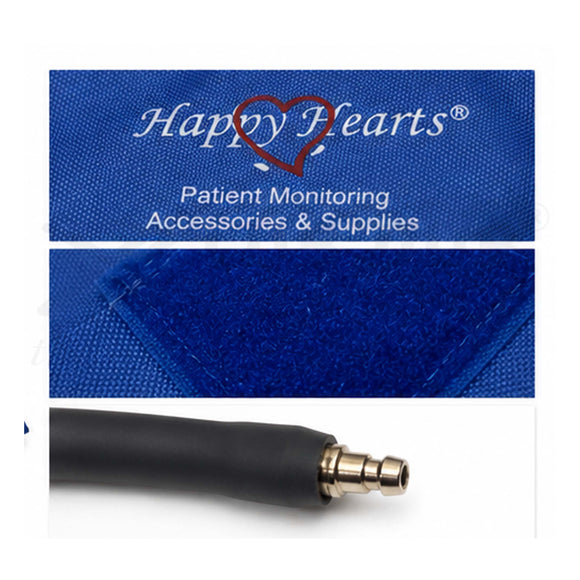 Reusable NIBP Cuff Happy Hearts Pediatric Single Tube Royal Blue 14-21cm (LDM)