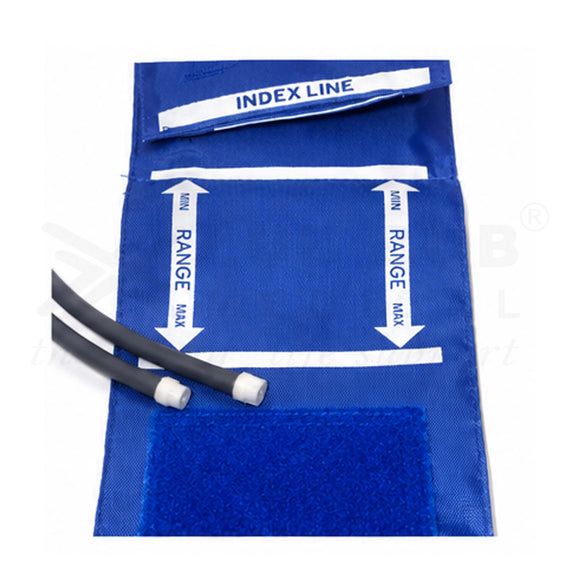 Reusable NIBP Cuff Happy Hearts Adult Double Tube Royal Blue 26-35cm (LDM)