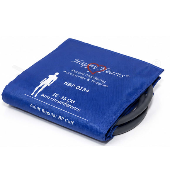 Reusable NIBP Cuff Happy Hearts Adult Double Tube Royal Blue 26-35cm (LDM)