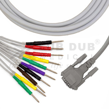 10 Lead ECG Cable Compatible with Wellcare 3mm Banana type - 0
