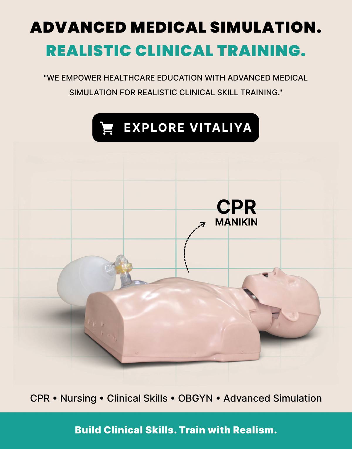 Discover vitaliya medical simulation manikins and clinical training solutions for cpr nursing emergency care obgyn and healthcare education