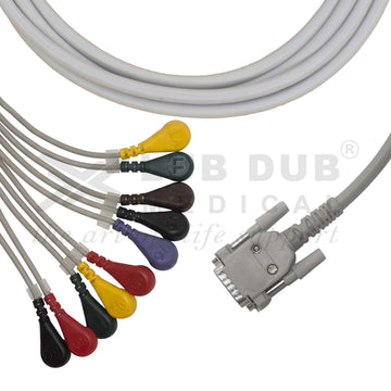 Diagnostic ECG patient cable snap type
