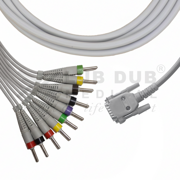 Diagnostic ECG cable RMS 15 pin banana connector