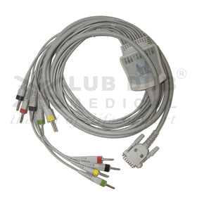 Diagnostic ECG cable 4mm banana type GE compatible
