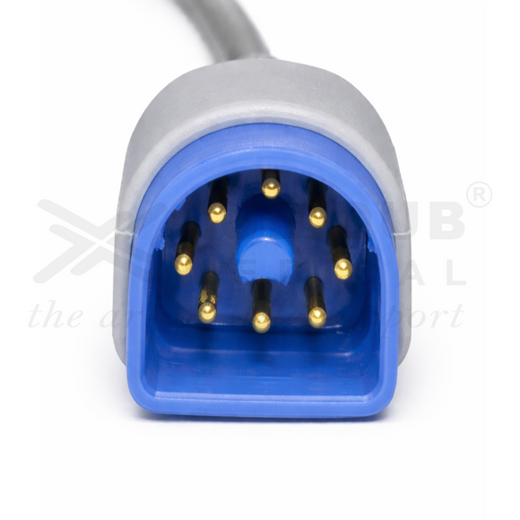 Adult SpO2 clip sensor 3 meter cable for HP MP20 MP40 halfmoon 8 pin patient monitor