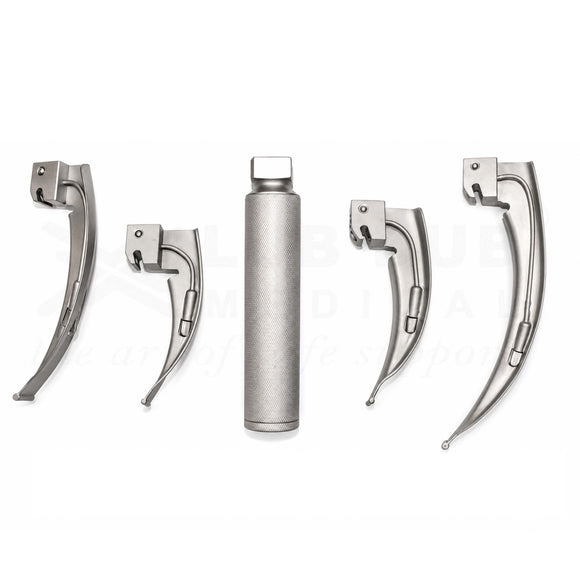 Buy Laryngoscope Mac Handle with Blades Size 1, 2, 3, 4. Standard laryngoscope set for OT intubation. Fast shipping across India.
