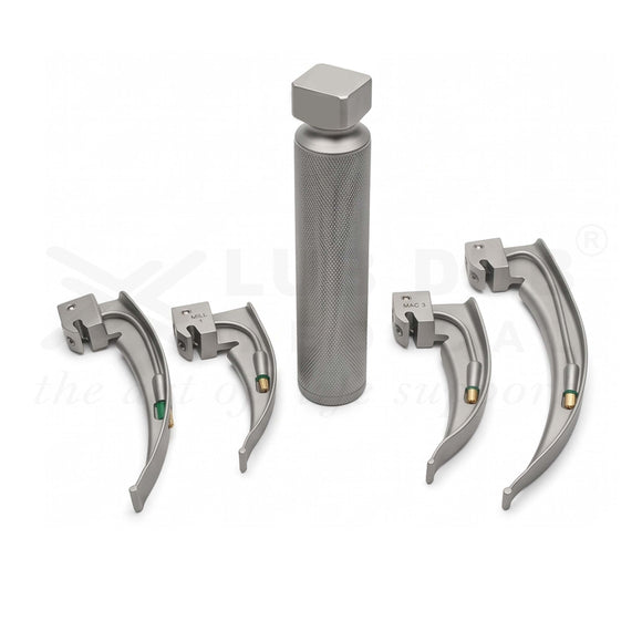 Buy Laryngoscope Mac Handle with Blades Size 1, 2, 3, 4. Standard laryngoscope set for OT intubation. Fast shipping across India.
