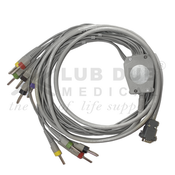 Diagnostic ECG cable 4mm banana type Medicaid compatible