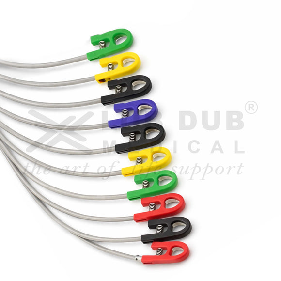 Hospital ECG cable Nidek 10 lead mini pinch
