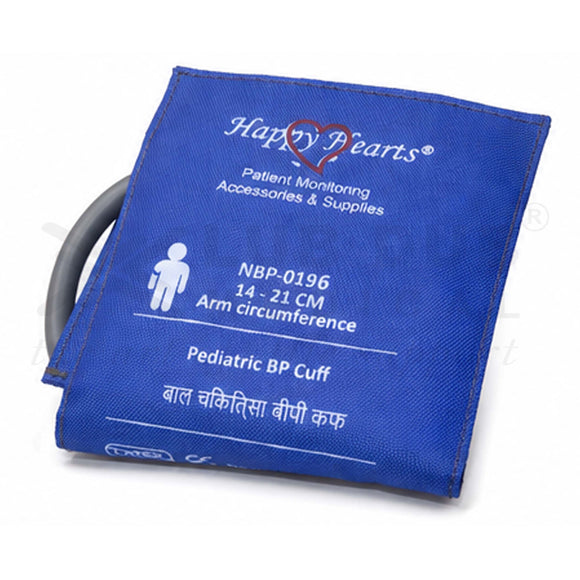 Buy NIBP Reusable Cuff Pediatric Double Tube 14-21cm Happy Hearts Royal Blue LDM. Reusable BP Cuff / Blood Pressure Cuff. Fast shipping across India.