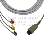 3 Lead ECG Cable Compatible with Schiller Elite 12 Pin Clip type