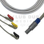 3 Lead ECG Cable Compatible with Biosys 6 Pin Redel Clip type