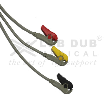 3 Lead ECG Cable Compatible with Biosys 6 Pin Redel Clip type