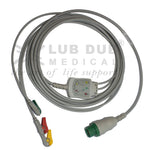 3 Lead ECG Cable Compatible with Schiller Truscope II 12 Pin Clip type