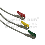 3 Lead ECG Cable Compatible with Physiocontrol LP20 12 Pin Clip type