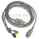 3 Lead ECG Cable Compatible with Spacelab 17 Pin Clip type