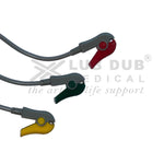 3 Lead ECG Cable Compatible with Spacelab 17 Pin Clip type