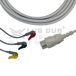 3 Lead ECG Cable Compatible with Spacelab 17 Pin Clip type