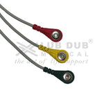 3 Lead ECG Cable Compatible with Siliconlab 6 Pin Snap type