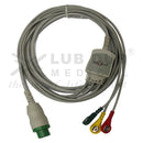 3 Lead ECG Cable Compatible with Schiller TRUSCOPE MINI 12 Pin - Snap type-1