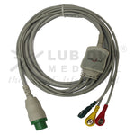 3 Lead ECG Cable Compatible with Schiller TRUSCOPE MINI 12 Pin - Snap type