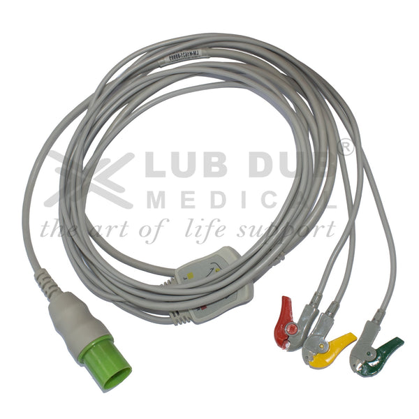 3 Lead ECG Cable Compatible with Nihonkohden 11 Pin Clip type