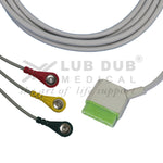 3 Lead ECG Cable Compatible with Nihonkhoden 12 Pin Snap type