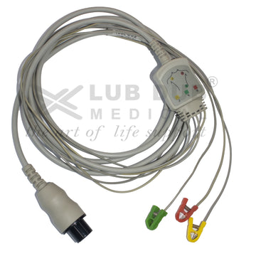3 Lead ECG Cable Compatible with mindray 6 Pin Minipinch type
