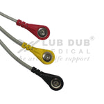 3 Lead ECG Cable Compatible with L&T 7 Pin Snap type