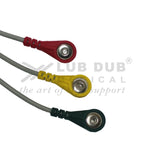 3 Lead ECG Cable Compatible with L&T 12 Pin Snap type