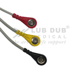 3 Lead ECG Cable Compatible with Inchem 5 pin Snap type