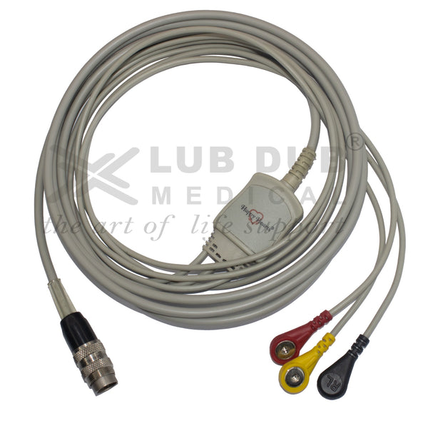 3 Lead ECG Cable Compatible with Inchem 5 pin Snap type