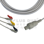 3 Lead ECG Cable Compatible with GE CardioserveDefib 7 Pin Clip type