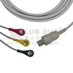 3 Lead ECG Cable Compatible with GE CardioserveDefib 7 pin Snap Type